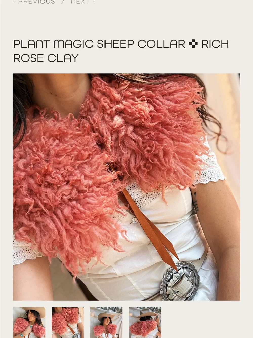 Ida + Moon Plant Magic Collar Rich Rose Clay NWOT